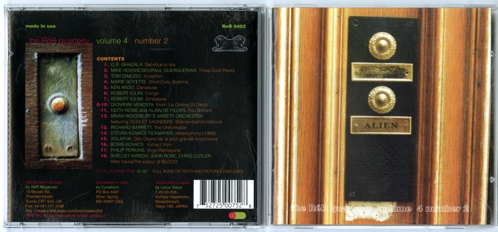 『THE RēR QUATERLY　VOLUME 4 NUMBER 2』CDジャケット 